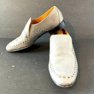 Loake Otley Shoe Makers Mens Gray/ Light Blue Shoes Size 9.5 EE Made In England
